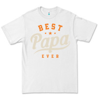 White Mens Best Papa Ever Funny Fathers Day Premium Tee - linhVisuals