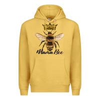 Antique Gold mama bee with crown Premium Hoodie - Artiststas