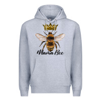 Heather Grey mama bee with crown Premium Hoodie - Artiststas