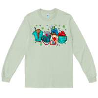 Matcha nurse drink coffee Long Sleeve Tee - CowhideDigitalArt