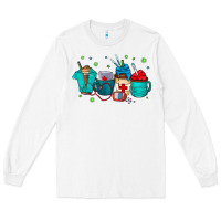 White nurse drink coffee Long Sleeve Tee - CowhideDigitalArt