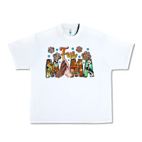 White fur mama Urban Heavy Tee - CowhideDigitalArt