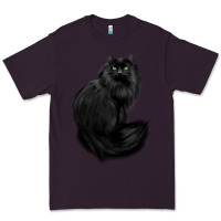 Plum black cat Premium Tee - linhVisuals