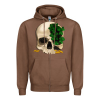 Chestnut St patrick's day Skull with clovers Zipper Hoodie - Jasminsmagicworld