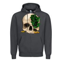 Smoke St patrick's day Skull with clovers Zipper Hoodie - Jasminsmagicworld