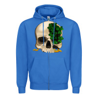 True Royal St patrick's day Skull with clovers Zipper Hoodie - Jasminsmagicworld
