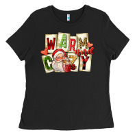 Black warm and cozy santa Ladies Tee - FaDigitalArtStudio