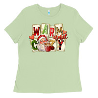 Matcha warm and cozy santa Ladies Tee - FaDigitalArtStudio