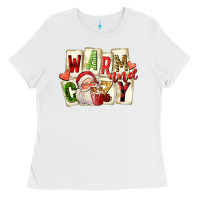 White warm and cozy santa Ladies Tee - FaDigitalArtStudio