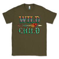 Army Green wild chıld serape sunflower and gemstone with arrow Classic Tee - Artiststas