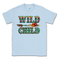 Dusty Blue wild chıld serape sunflower and gemstone with arrow Classic Tee - Artiststas