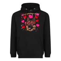 Black valentine's german shepherd Heavyweight Hoodie - RanaPortraitStore