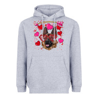 Heather Grey valentine's german shepherd Heavyweight Hoodie - RanaPortraitStore