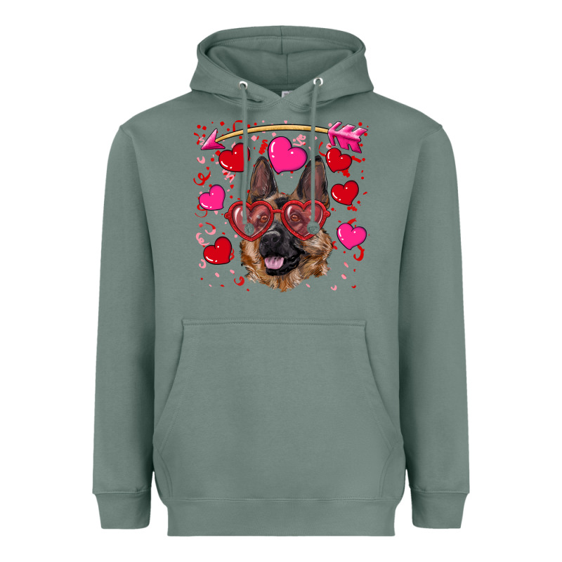 Valentine's German Shepherd Heavyweight Hoodie by RanaPortraitStore | Teevron