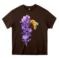 Chocolate Brown honey bee with lavender fa element Heavy Core Tee - FaDigitalArtStudio