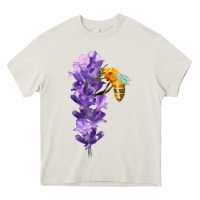 Cream honey bee with lavender fa element Heavy Core Tee - FaDigitalArtStudio