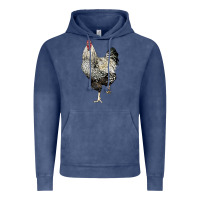 Vintage Denim wyandotte rooster Vintage Hoodie - LillyAllenDesigns