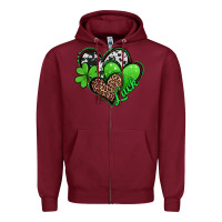 Burgundy St. Patrick's Day hearts Zipper Hoodie - Jasminsmagicworld