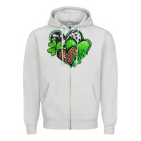 Dove Grey St. Patrick's Day hearts Zipper Hoodie - Jasminsmagicworld