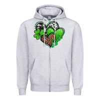 Heather Grey St. Patrick's Day hearts Zipper Hoodie - Jasminsmagicworld