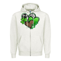 Oatmeal Heather St. Patrick's Day hearts Zipper Hoodie - Jasminsmagicworld