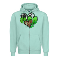Seafoam St. Patrick's Day hearts Zipper Hoodie - Jasminsmagicworld