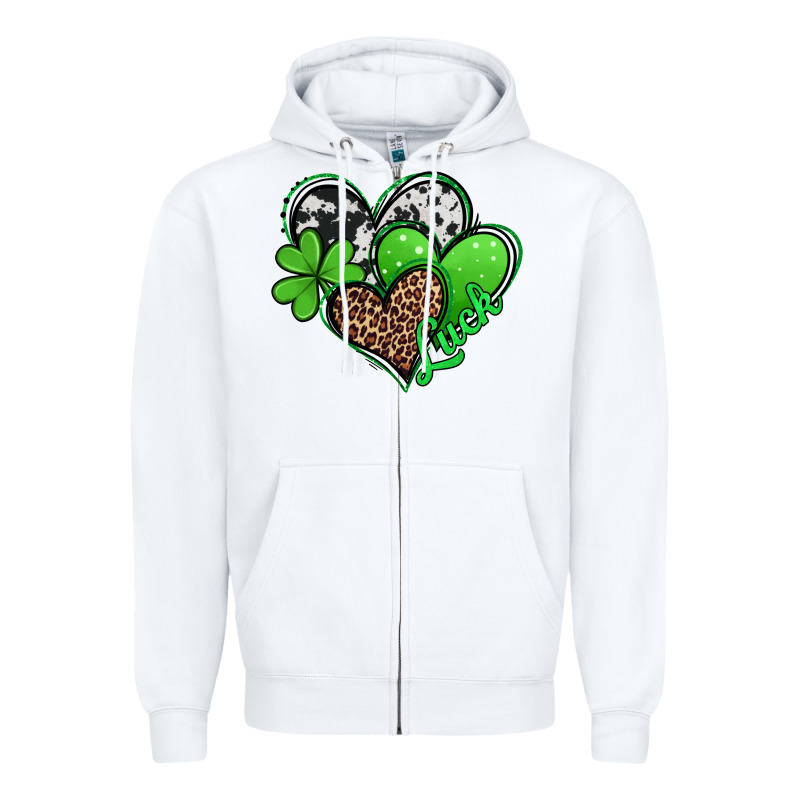 St. Patrick's Day Hearts Zipper Hoodie by Jasminsmagicworld | Teevron