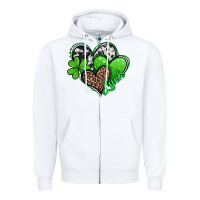 White St. Patrick's Day hearts Zipper Hoodie - Jasminsmagicworld