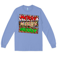 Colony Blue merry merry merry Long Sleeve Tee - CowhideDigitalArt