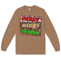 Toasted Coconut merry merry merry Long Sleeve Tee - CowhideDigitalArt