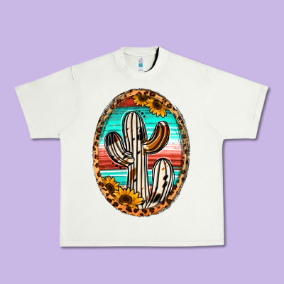 Cowhide Serape And Sunflower Cactus Urban Heavy Tee Designed By Jasminsmagicworld
