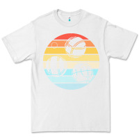 White bocce ball t  shirt bocce ball silhouette on a distressed retro sunset Premium Tee - linhVisuals