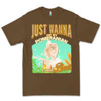 Cacao pommeranian t  shirt dog owner, just wanna pet my pommeranian & drink Premium Tee - linhVisuals