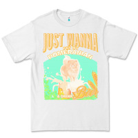 White pommeranian t  shirt dog owner, just wanna pet my pommeranian & drink Premium Tee - linhVisuals