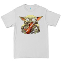 Dove Grey baby yoda hug violin [tb] Premium Tee - linhVisuals