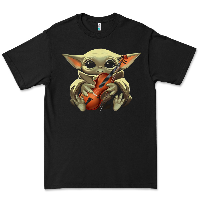 Baby Yoda Hug Violin [tb] Premium Tee by linhVisuals | Teevron