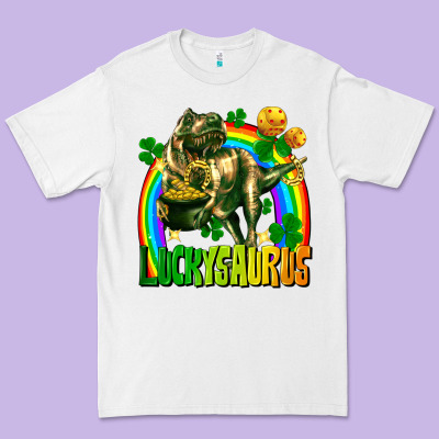 Luckysaurus St. Patricks Day Premium Tee Designed By Fadigitalartstudio