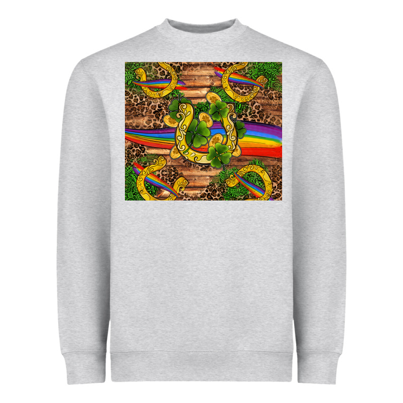 St Patricks Day Horseshoe Shamrock Rainbow Gold Heavyweight Sweatshirt by RanaPortraitStore | Teevron