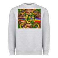 Heather Grey st patricks day horseshoe shamrock rainbow gold Heavyweight Sweatshirt - RanaPortraitStore