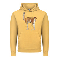 Vintage Mustard guanaco llama Vintage Hoodie - LillyAllenDesigns