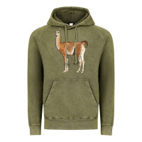 Vintage Olive guanaco llama Vintage Hoodie - LillyAllenDesigns