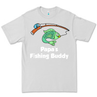 Dove Grey kids papa's fishing buddy grandson or granddaughter fish t shirt Premium Tee - linhVisuals