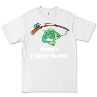 White kids papa's fishing buddy grandson or granddaughter fish t shirt Premium Tee - linhVisuals