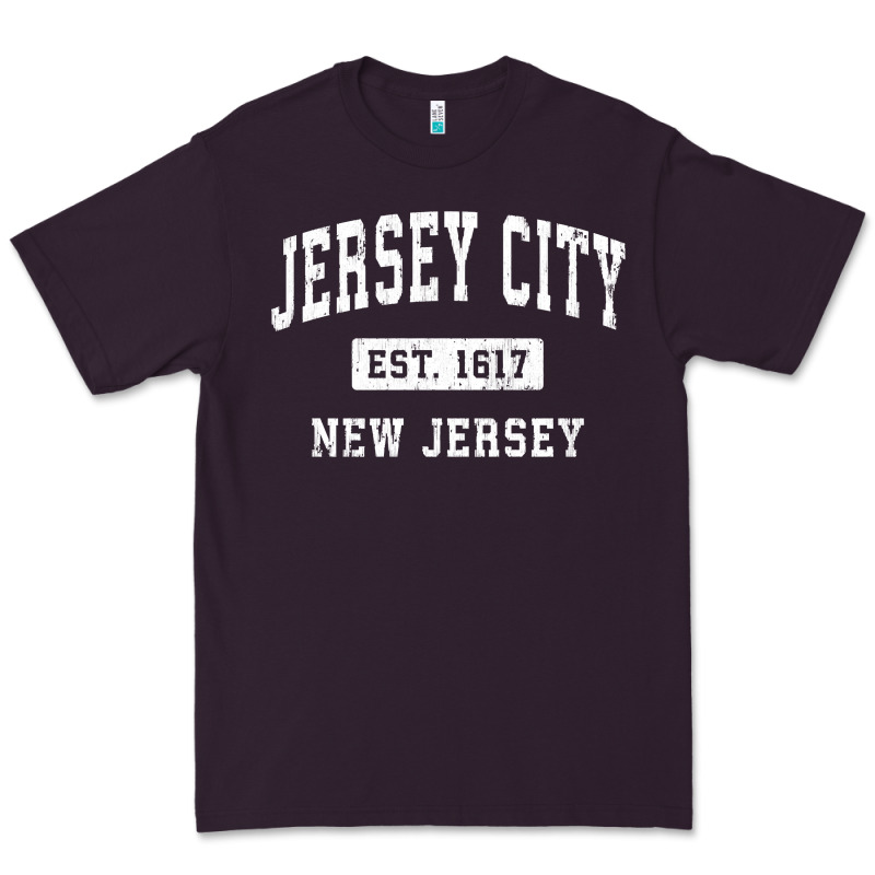 Jersey City New Jersey Nj Vintage Established Sports Design Pullover H Premium Tee by linhVisuals | Teevron