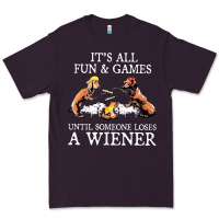 Plum it's all fun and games until someone loses a wiener shirt Premium Tee - linhVisuals