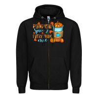 Black Pumpkin spice and everything nice Zipper Hoodie - RanaPortraitStore