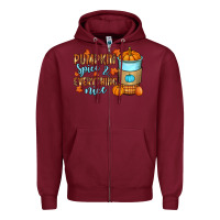 Burgundy Pumpkin spice and everything nice Zipper Hoodie - RanaPortraitStore