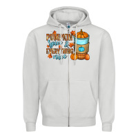 Dove Grey Pumpkin spice and everything nice Zipper Hoodie - RanaPortraitStore