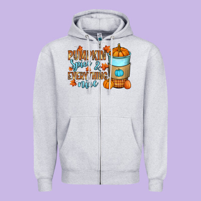 Pumpkin Spice And Everything Nice Zipper Hoodie Designed By Ranaportraitstore