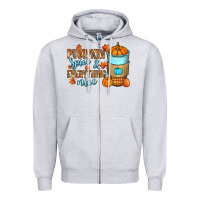 Heather Grey Pumpkin spice and everything nice Zipper Hoodie - RanaPortraitStore